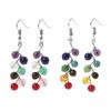 Rainbow Color Elegant Colorful Beaded Stud for Women Charming Simple Ear Hoops