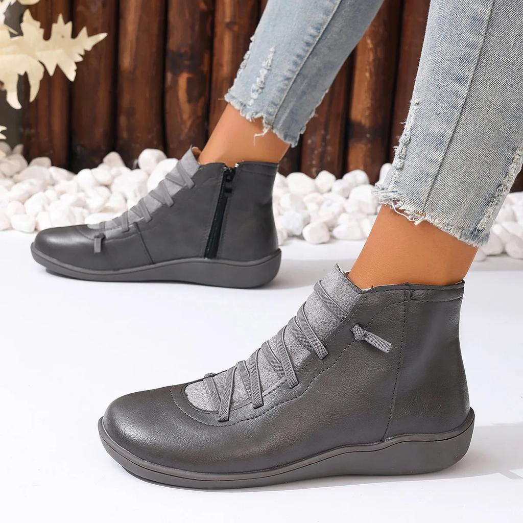 Women Winter Boots Ankle Leather Casual Comfortable Wear For Daily Use Durable Material With Good Quality