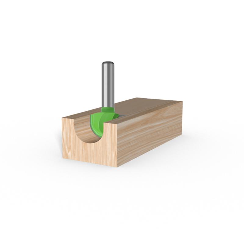 Wolframstahllegierung, 8 mm Schaftdurchmesser, Holzbearbeitung, Halbkreis-Fräser, hitzebeständig
