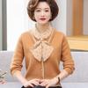 Thick Fleece Lined Winter Sweater Cozy Warm Womens Knit Top Fashion Mid Age Clothing