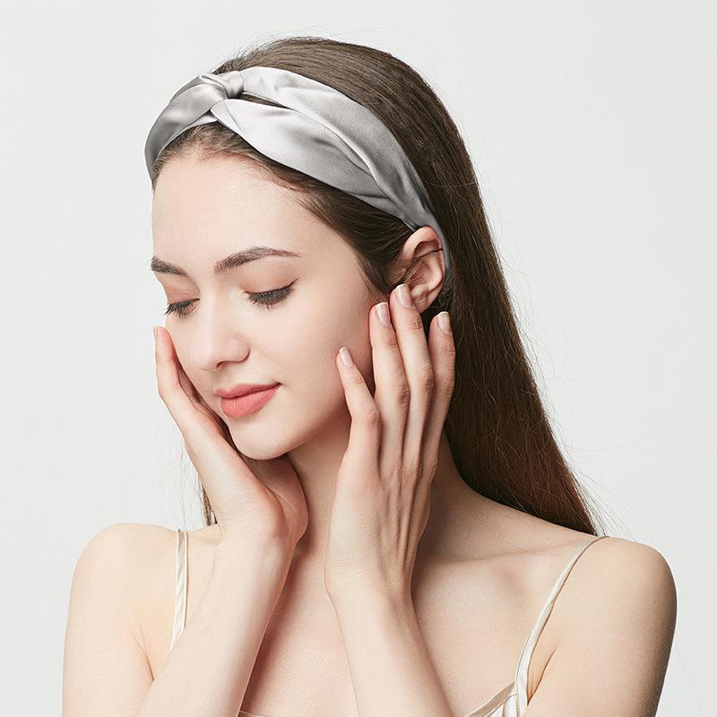 19 Momme Double Layer Silk Headband - 100% Mulberry Silk Hairband for Women, Perfect for Face Washing and Hair Styling