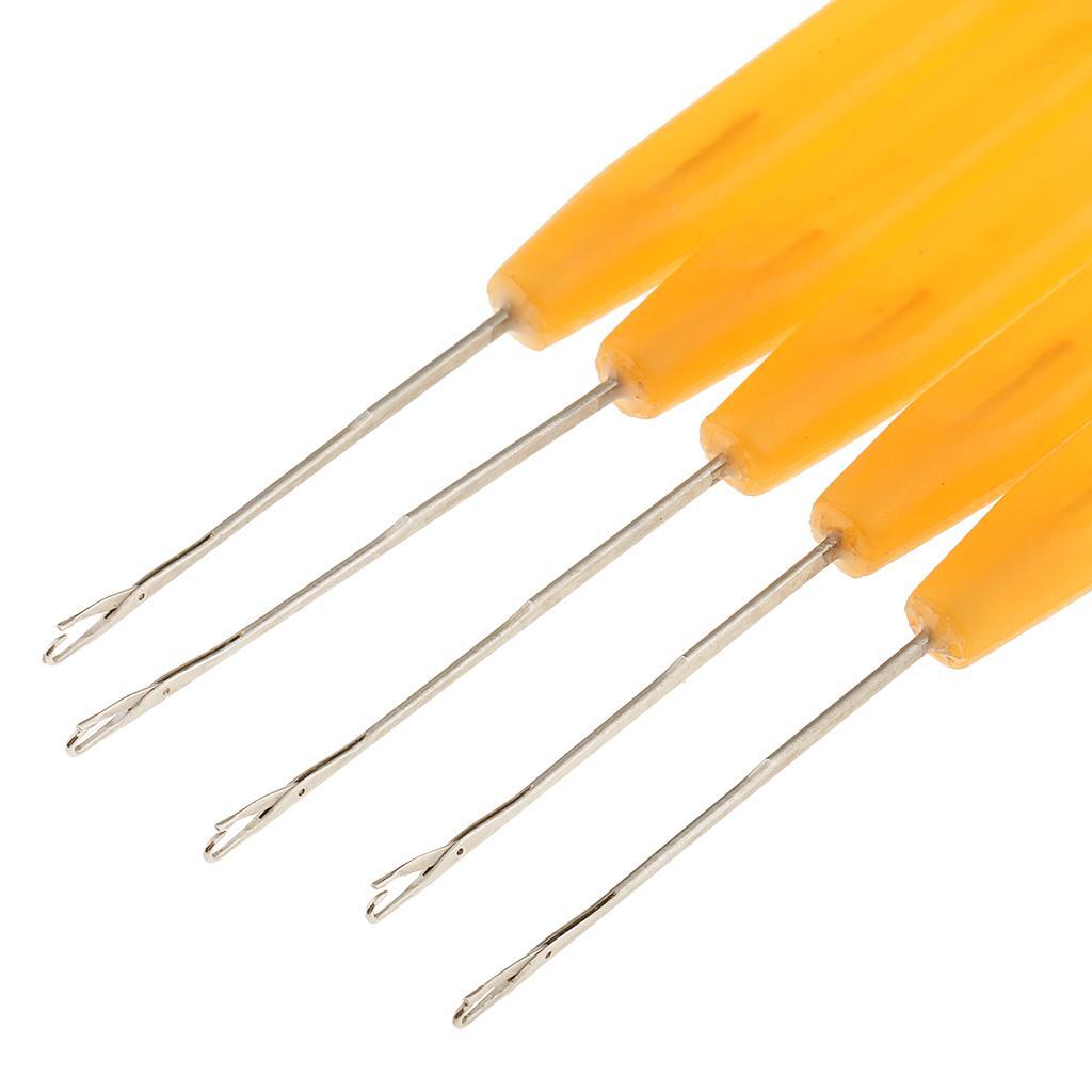 Convenient 5-Piece Pulling Hook Needle Set for Micro Ring Hair Extensions