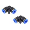 2Pcs L Shaped Elbow Plastic Pneumatic Quick Connector Two-way Quick Fitting Air Tube Tool 6mm-16mm