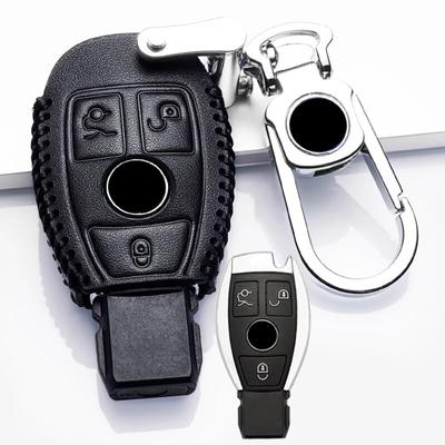 Kožený kryt klíče pro Benz 2&3 Button Smart Car Key Case pro Mercedes Benz Příslušenství W203 W210 W211 W124 Klíčenky Klíčenka