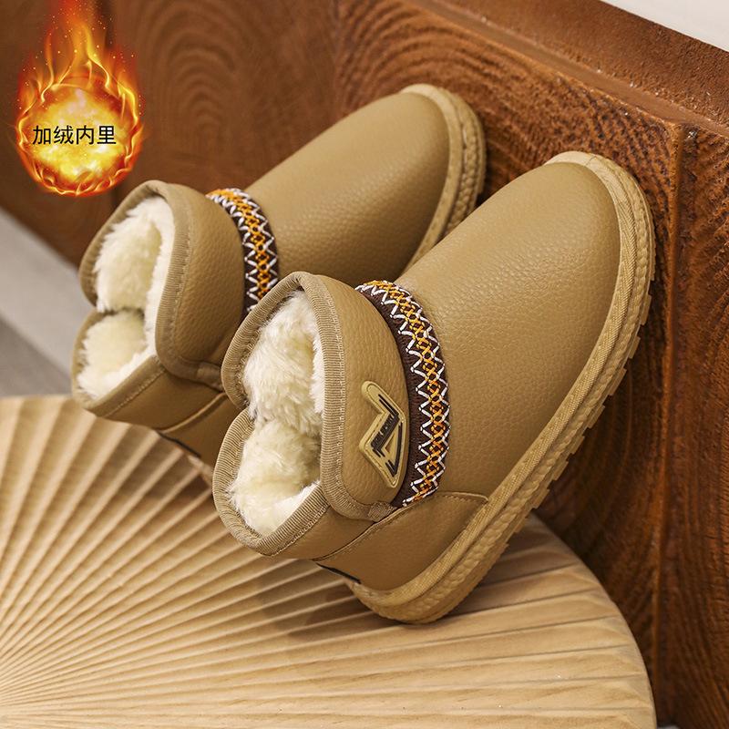 Girls' Baby Snow Boots Winter Velvet Thickened Warm Little Girl Cotton Shoes Korean Version Fashionable Versatile Lightweight Wool Boots