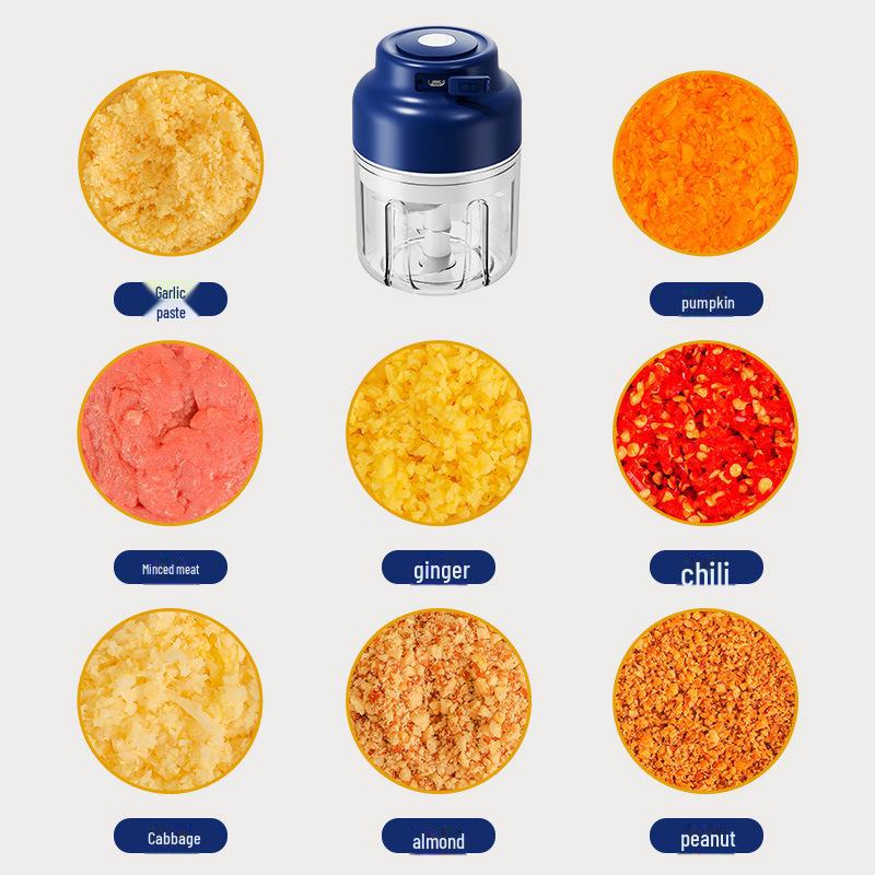 Wireless Electric Mini Garlic Press: Automatic Garlic Peeler, Crusher, and Stirrer