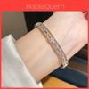 Minimalist Gold Flower Zircon Bracelet With 18k Gold Plated Copper For Women