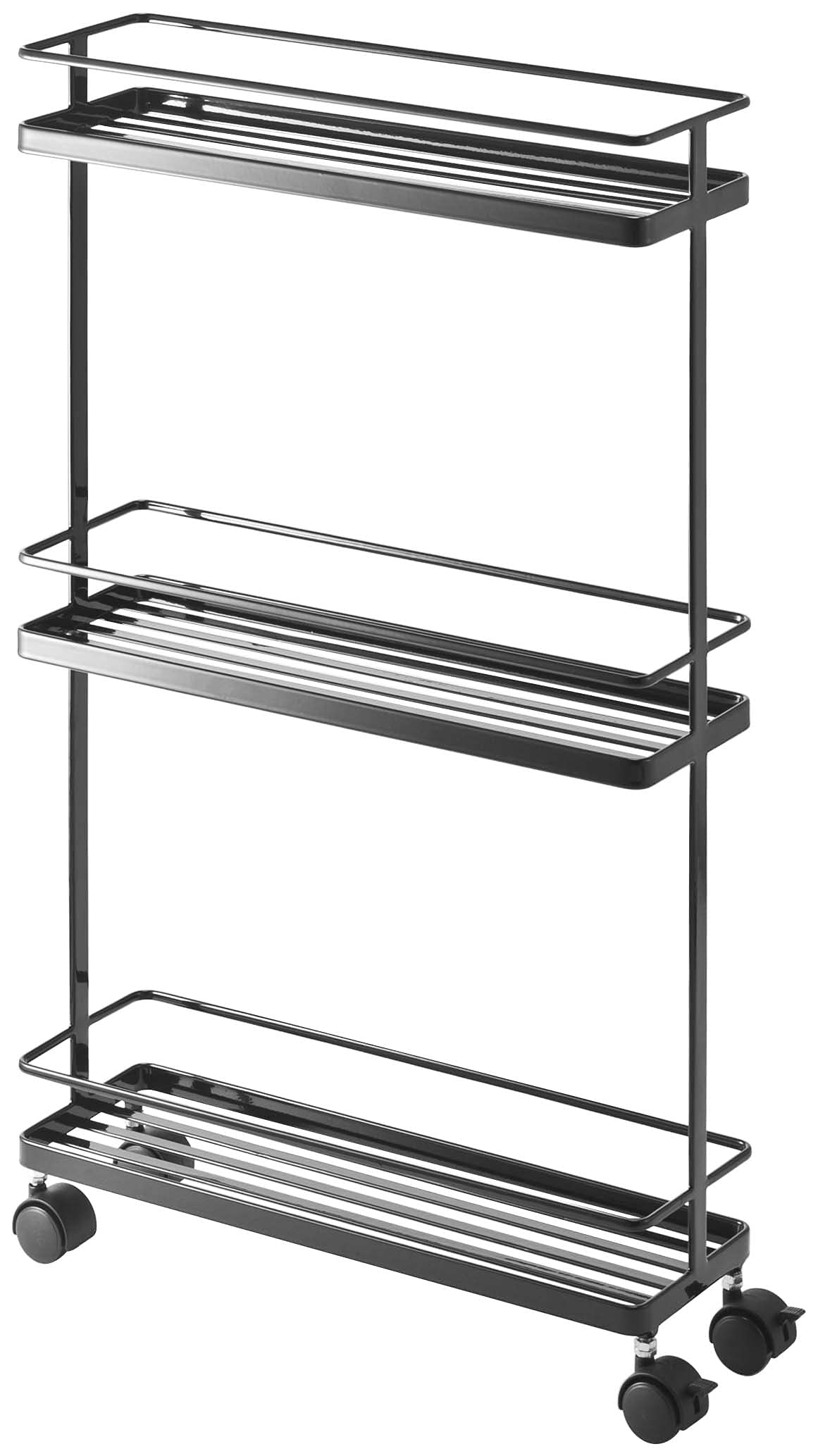 

Yamazaki Slim Kitchen Cart, Black, Approx. W38 x D12 x H66cm, Tower [Assembly Required: Casters and Hooks Attached] 7152