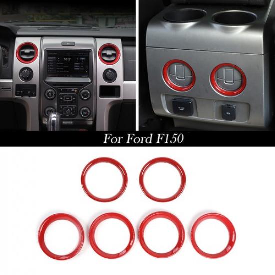 Red Console Air Conditioner Rear Vent Outlet Cover Trim Ring for Ford F150 09-14