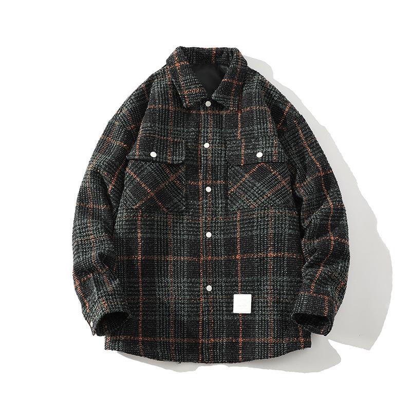 

Рубашки с длинными рукавами в стиле ретро из грубой клетчатой ткани для мужчин и женщин на весну и осень, новые высококачественные повседневные куртки с небольшим ароматом 2XL
