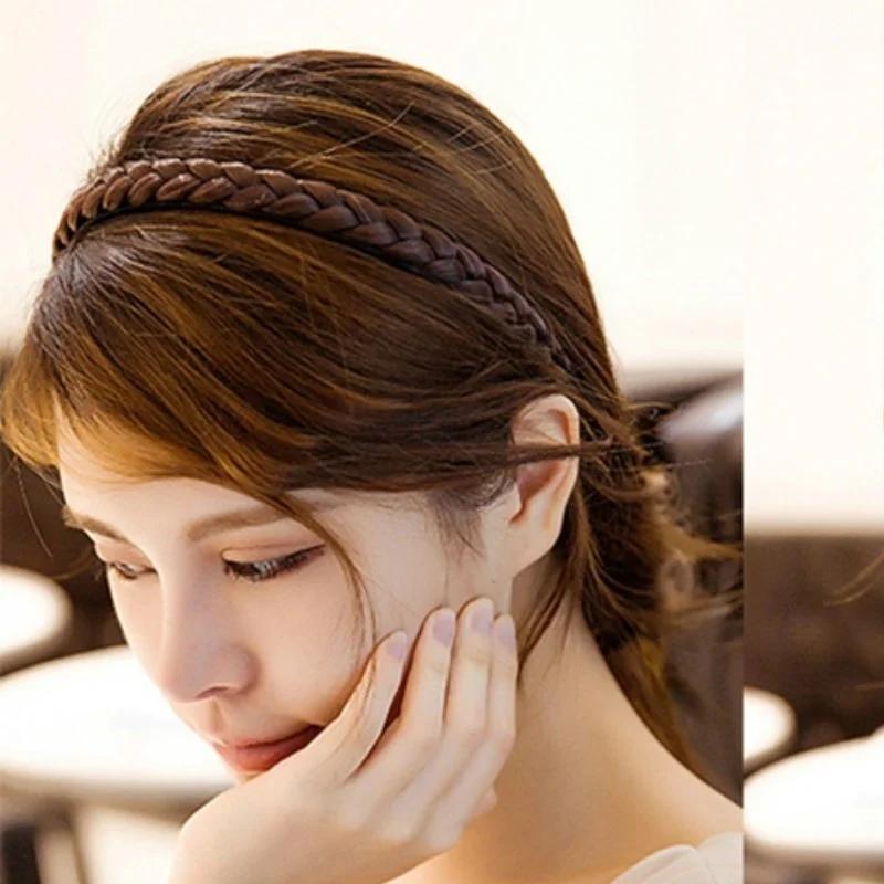 New Women Vintage Wig Headbands Braids Girls Style Hair Band Head Band Wig Hair Accessories Turbans for Women head band