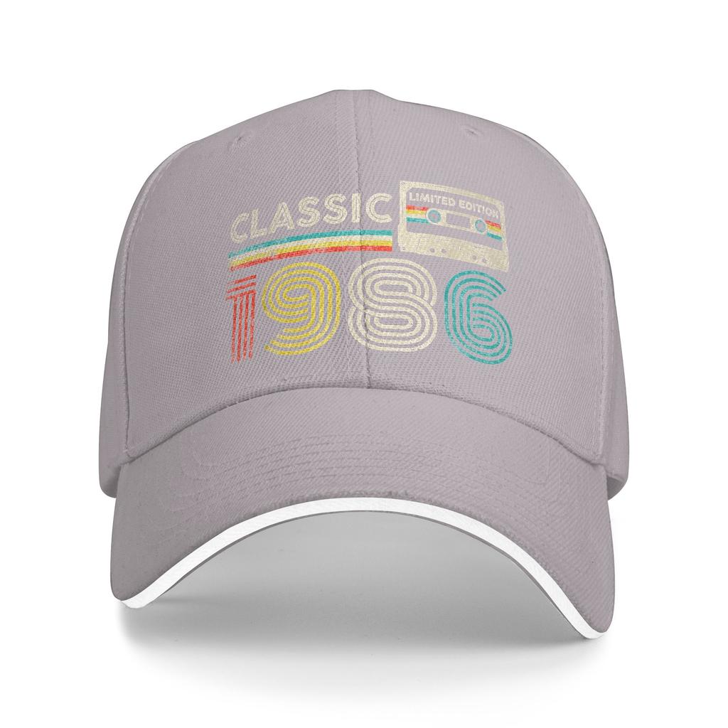 Classic 1986 Vintage 1986 Cassette Tape Sun Baseball Cap Spring Men Print Trucker Hat Quality Fashion Tennis Skate Snapback Cap