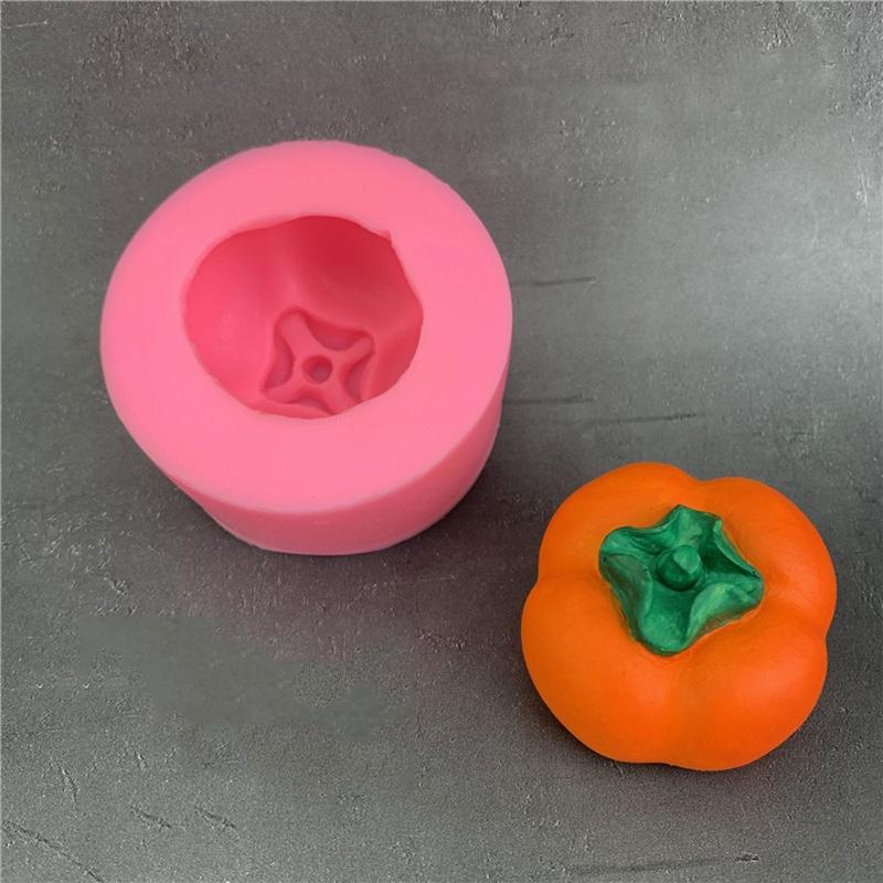 Paste Mould Fondant Cake Mold Silicone Press Baking Utensils Cake Decoration Colorful Mould for Creative Vivid Persimmon
