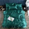 Satin Flat Bed Sheet Smooth  Luxury Satin Silk Bedding Set with Duvet Cover Bed Sheet 1 Duvet Cover+1 Bed Sheet+2 Pillowcases
