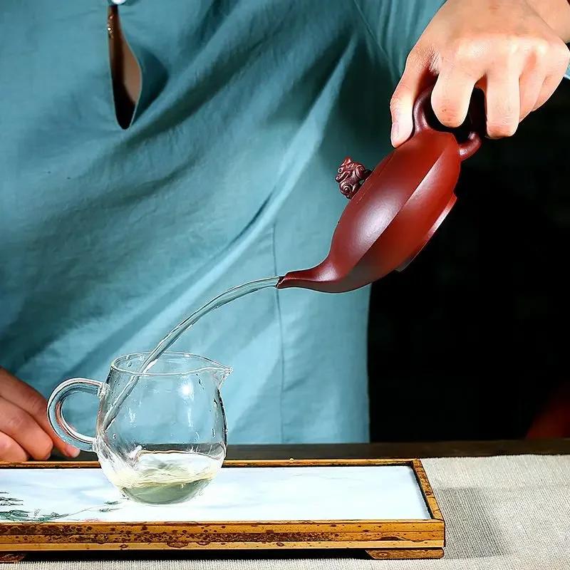240ml Pentola Fatta a Mano Cinese Yixing Teiera Kung-fu Argilla Viola Bicchieri Teiera Bellezza Dahongpao