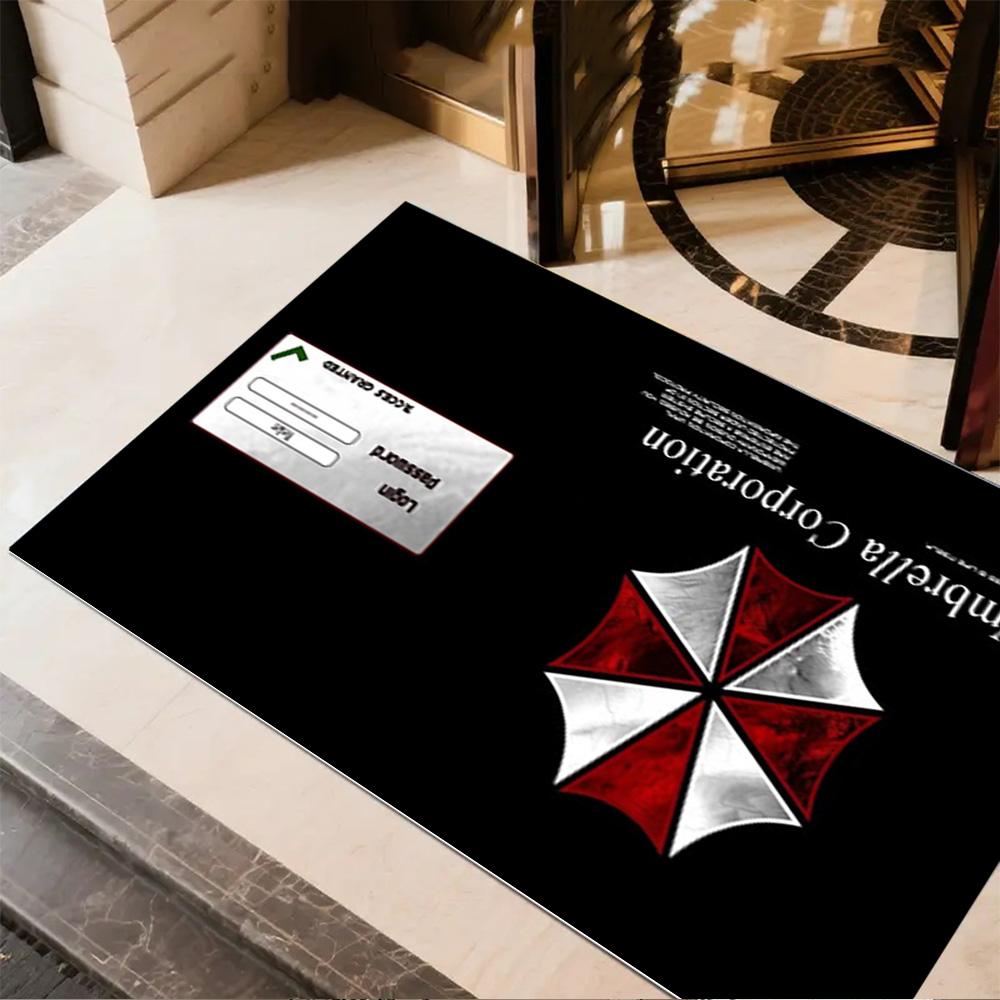 Umbrella Corporation Logo Floor Mat Design for Bedrooms Playrooms Living Rooms Kitchen Anti-slip Rug Decorate Offices Gift for Festivals