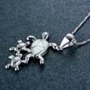 Boho Fashion Cute Sea Turtle Family Pendant Necklace for Women Girl Inlay Imitation Blue Opal Necklace Wedding Party Jewelry