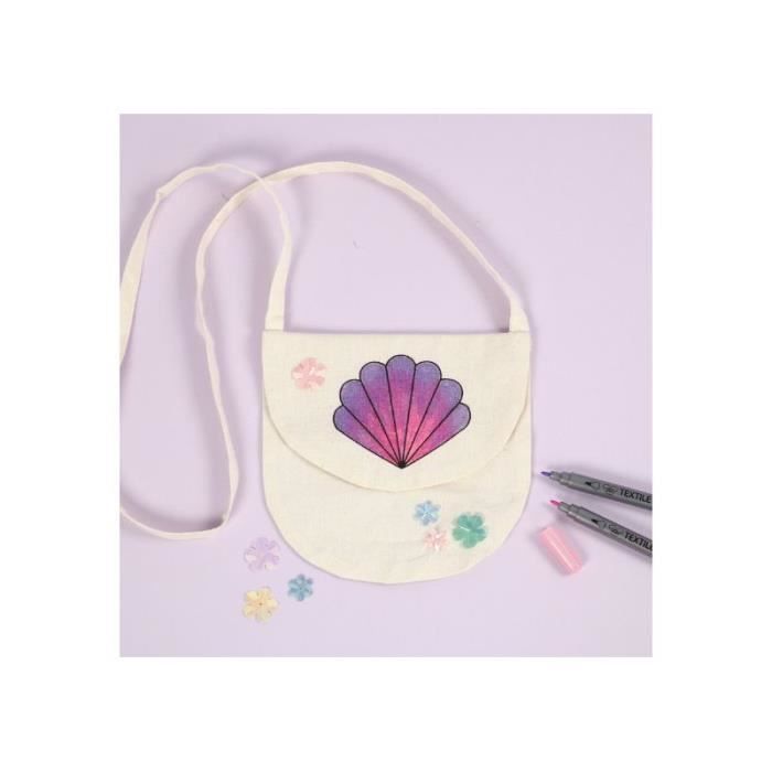 Sac bandoulière - Creativ Company - Coquillage - 100% coton - Beige