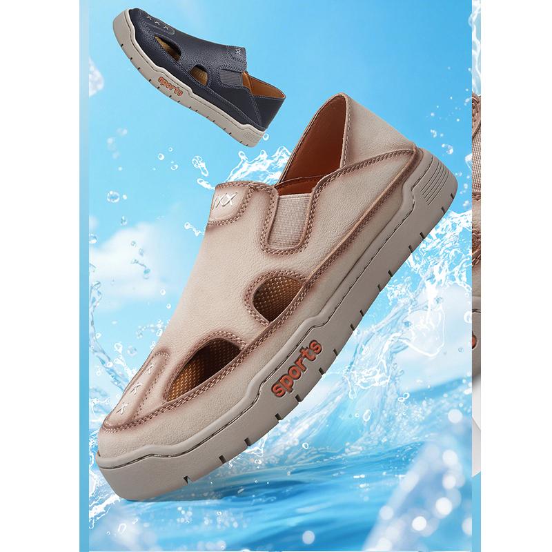 Heren Sandalen Zomer Comfortabel Man Casual Schoenen Mode Slippers Handgemaakt Ademend Lopen Rijden Voetbovenkleding