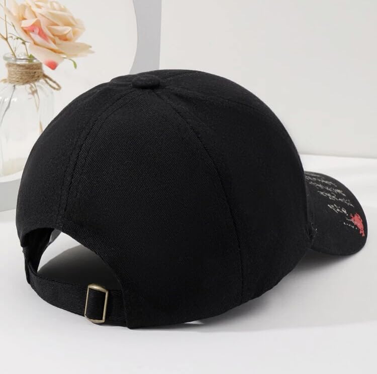 Sproutsy Men's Japanese Dragon Cap, Cool Design, Unisex, Kanji Design (Black)