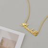 Atoztide Custom Name Necklace Stainless Steel Box Chain Blade Nameplate Pendants Personalized Letter for Women Jewelry Gift