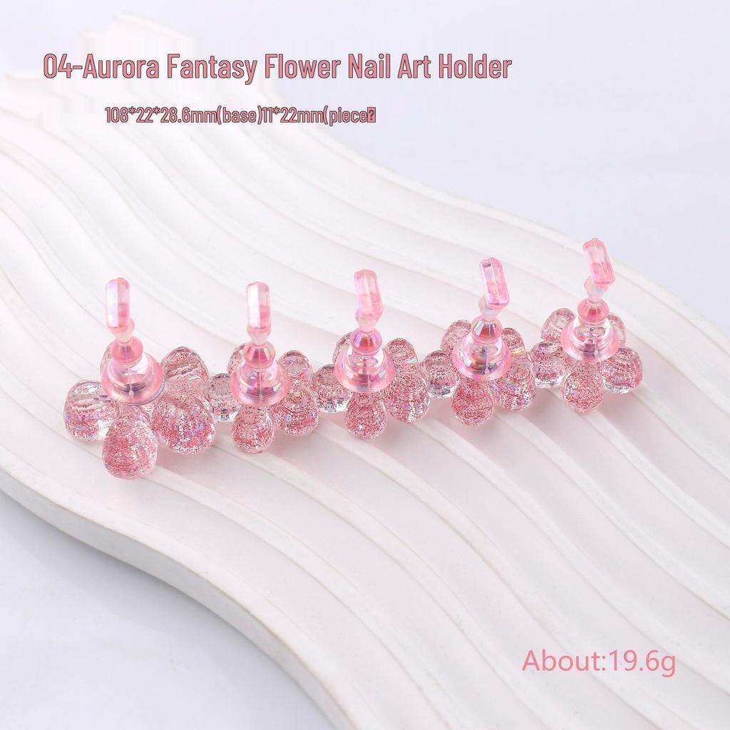 Nail Art Acrylic Display Stand - Iridescent Gradient Flower Chess Piece Holder