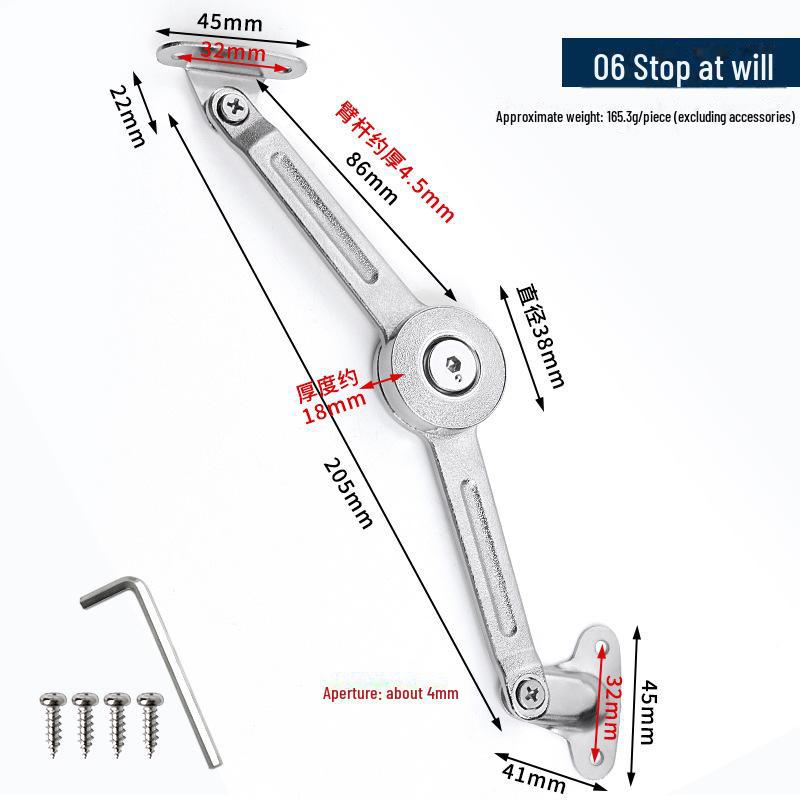 Adjustable Cabinet Door Support Rod with Japanese Oil Column Damping