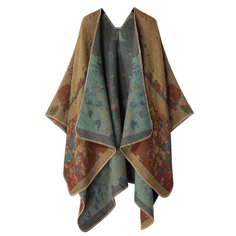 Autumn & Winter Imitation Cashmere Knitted Shawl - Artistic Travel-Ready Cape