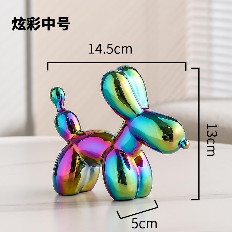 European Ceramic Gold-plated Balloon Dog Decoration Home Decoration Living Room Decoration Creative Animal Desktop Decoration