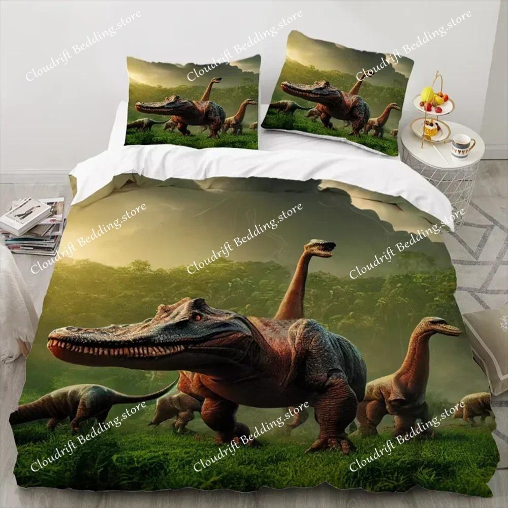3D Print Dinosaur Duvet Cover King Twin Queen Double Size Kit Ultra-fine Fiber Pillowcase Fashion Polyester Bedding Set