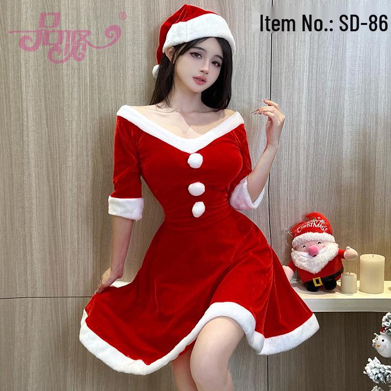 

2025 Золотий Оксамитовий Різдвяний Костюм Дівчини-Кролика - Сексуальний Костюм для Вечірки в Нічному Клубі One Size