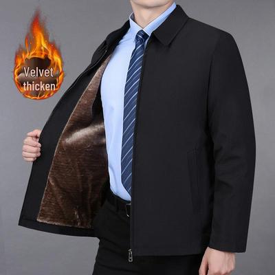 Pánská fleecem podšitá manažerská bunda - Jarní a podzimní svrchní oděv