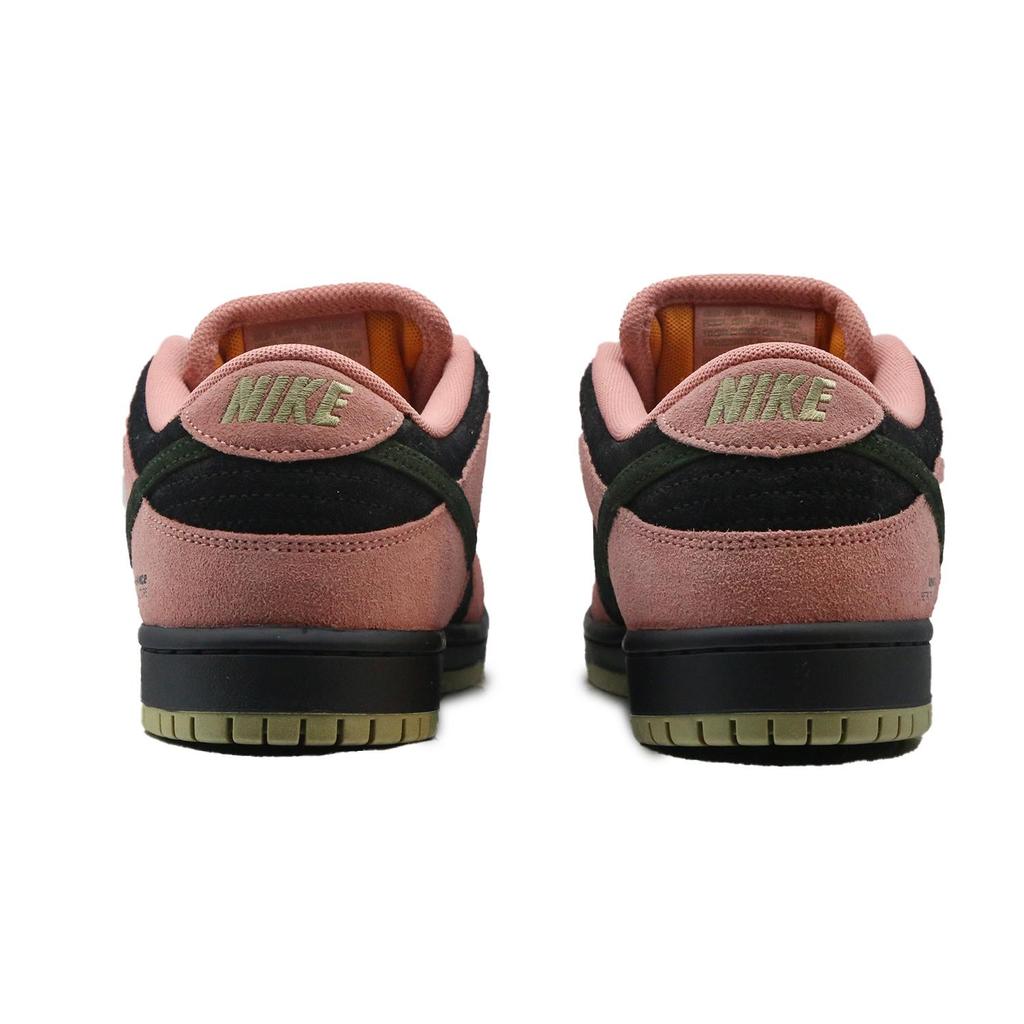 Nike Dunk SB Pink Rose Suede Coverage Slip Resistant Low Top Skateboard Shoes Unisex Black Pink Green HJ4135-600(Team430-)