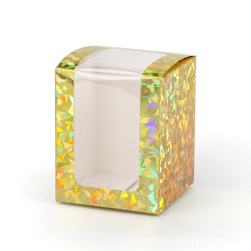 WTEMPO 10PCS Transparent Window Laser Paper Boxes Small Mug Glass Cups Aromatherapy Model Packaging Boxes, Perfect for Birthday Wedding Gift Boxes