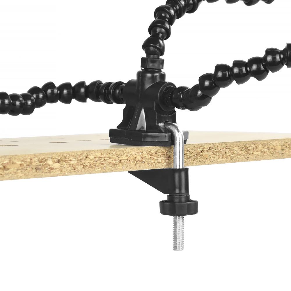 Four-Jaw Soldering Station with Flexible Arm and PCB Holder for Multifunctional Welding and Model Repair.