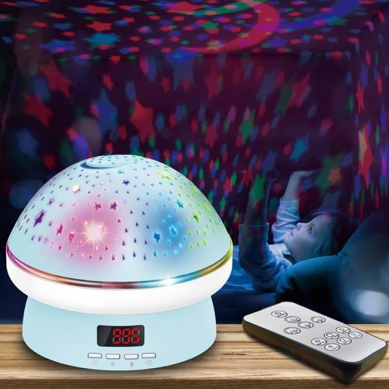 Star Night Projector Light Mushroom Timer Rotation Abs For Kids Gift Bedroom