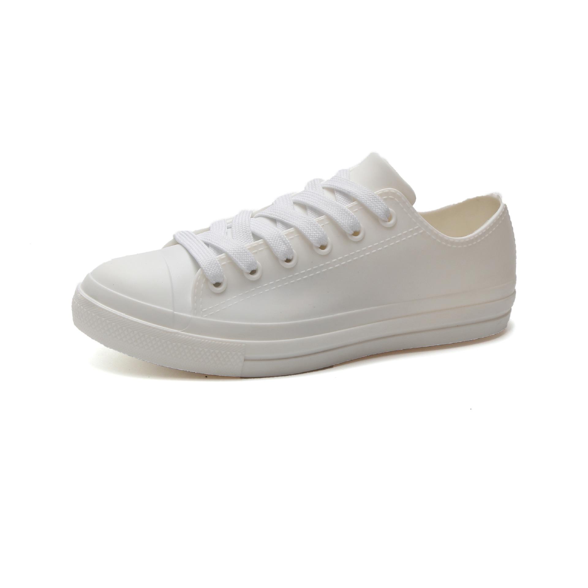 

Женские минималистичные водонепроницаемые белые низкие резиновые сапоги Size 40