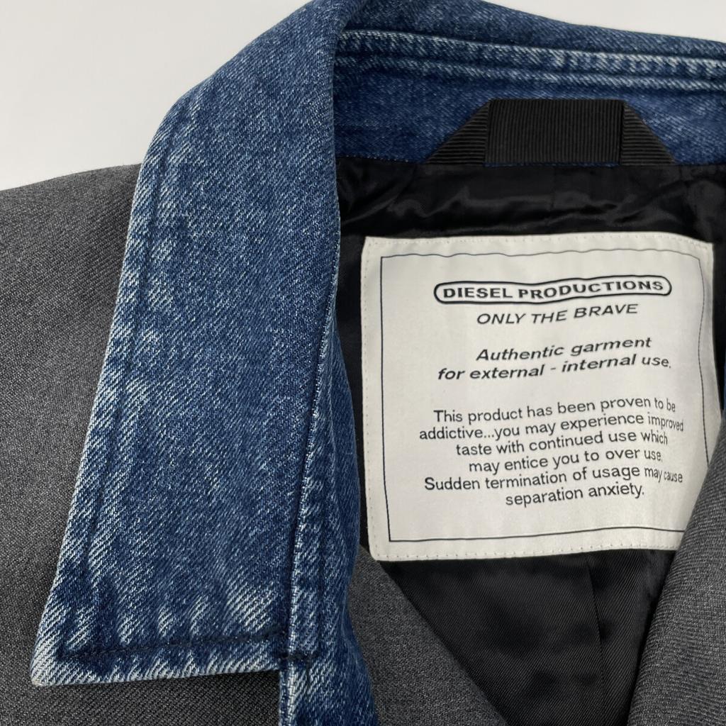 Diesel Gray J-ABBAS SINGLE-BREASTED Single Coat Coat 48 grayUsed