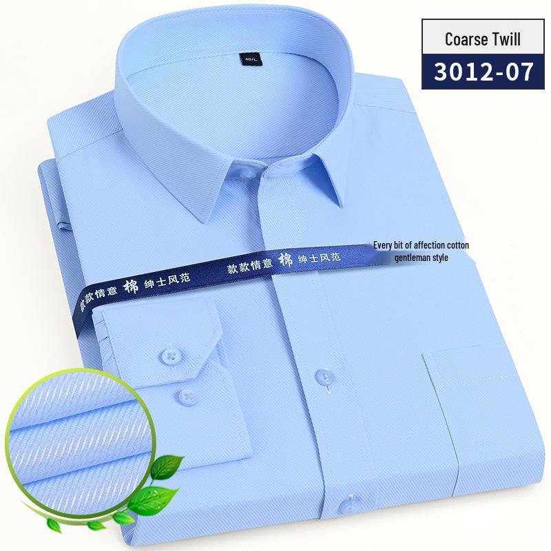 Men's Long Sleeve White Striped Professional Shirt - Ideal for Business, Casual, Interview, or Workwear (Logo Available)