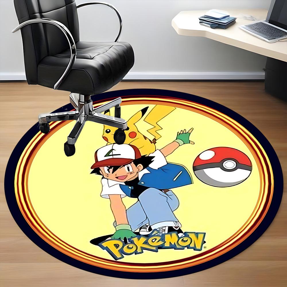 Pokemon Pikachu Office Round Area Rug, Under Office Chairs Bedroom Living Room Home Decor  a1016269