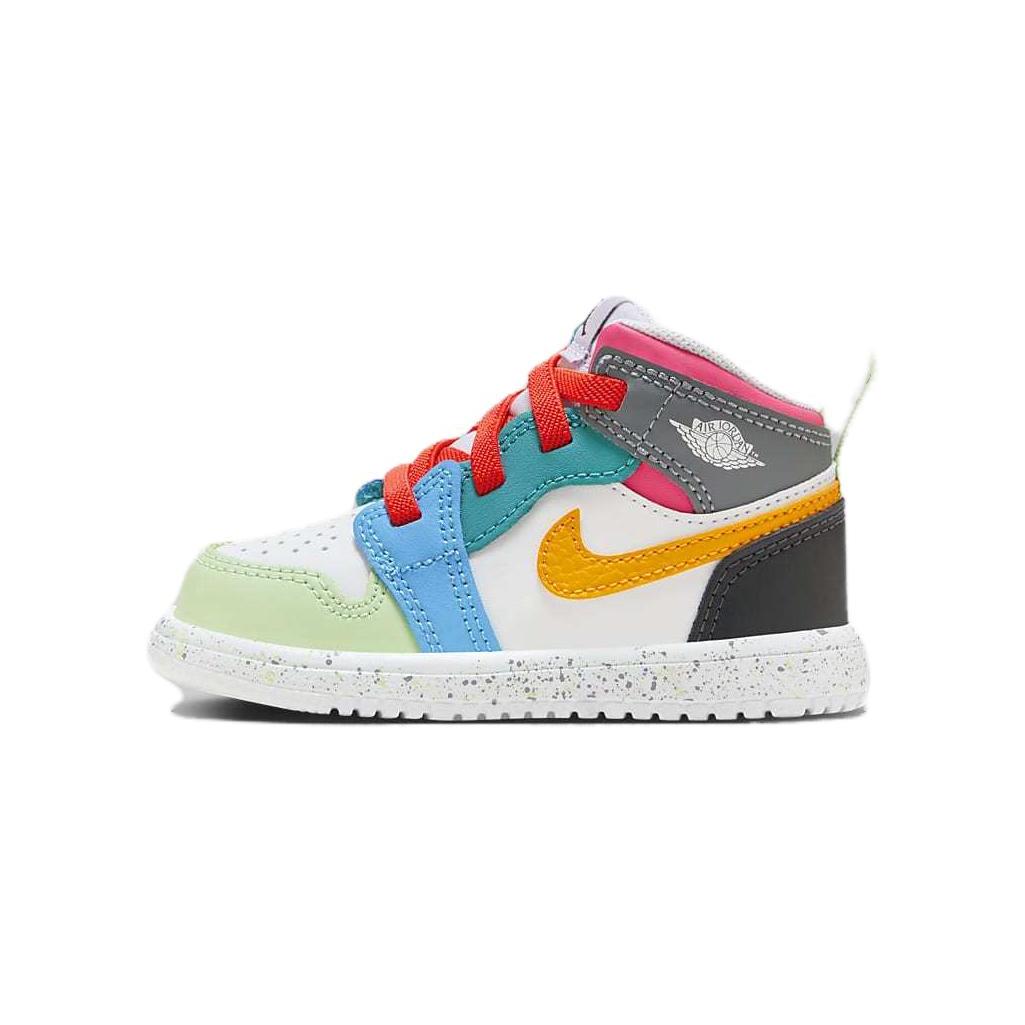 

Jordan Air Jordan 1 Abrasion Resistant Mid top Children s Basketball Shoes Blue Orange Infant And Toddler FJ3463-100 22