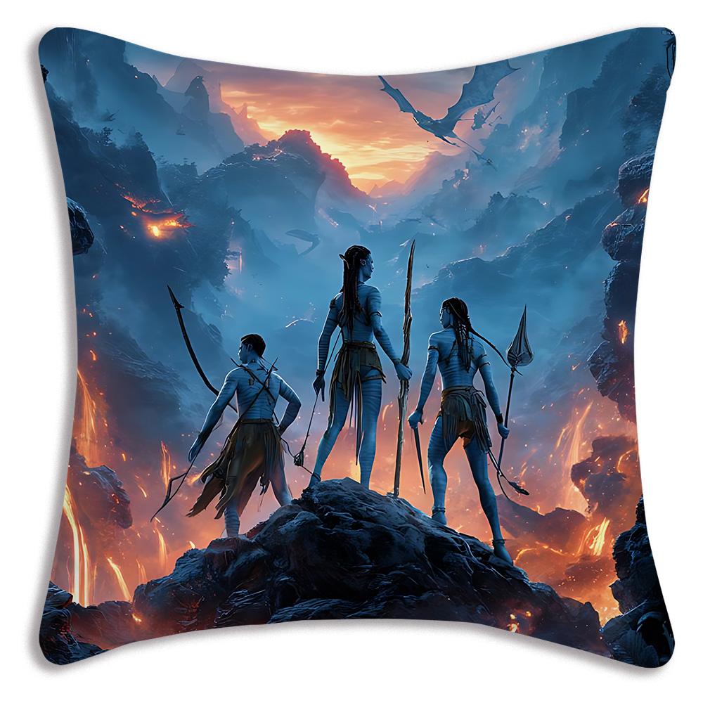 Movie Avatars W-Water Way Pillow Covers Cartoon Sofa Decorative Home Double-sided Printing Short Plush Cute Cushion Cover