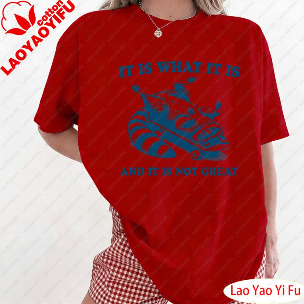 Retro Raccoon It Is What It Is Funny 90s Shirt It Is What Funny Raccoon Vintage Tshirt Vintage 90s Women Tees Women Clothes
