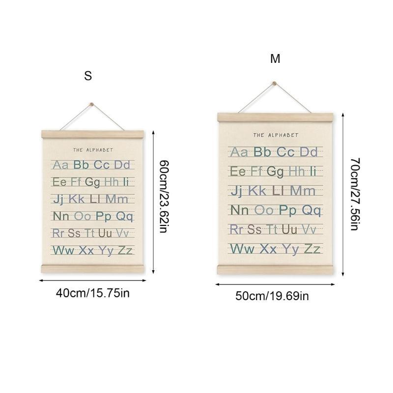 652F 2Pieces Preschool Education Frame Alphabets Number Posters for Child's Room