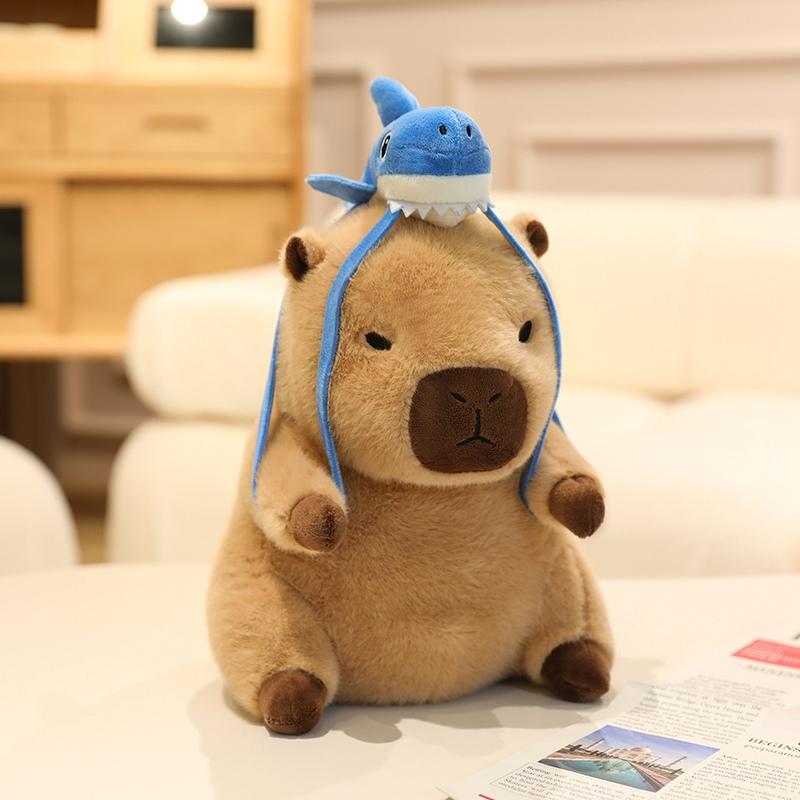 

Non-Toxic 20~40Cm Brown Capybara Doll Sitting Plush Toy Stuffed Cartoon Animal With Backpack Hat Dressed Plushie Gift 20cm
