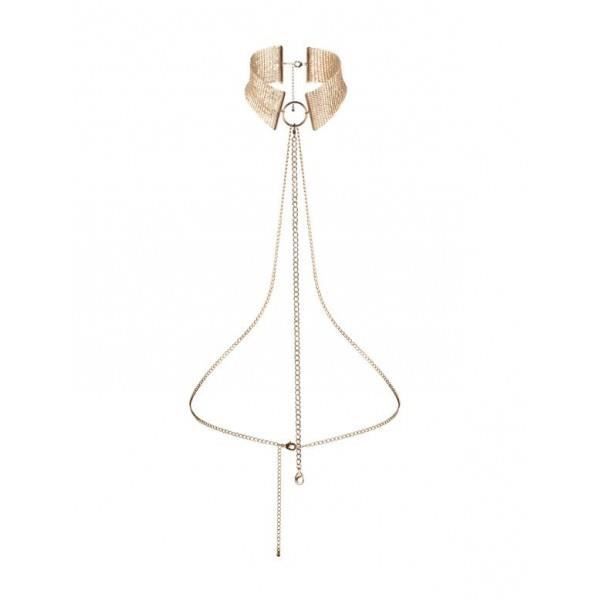 Collier - Désir - Métallic Doré - Taille ajustable - Mailles métalliques - Femme