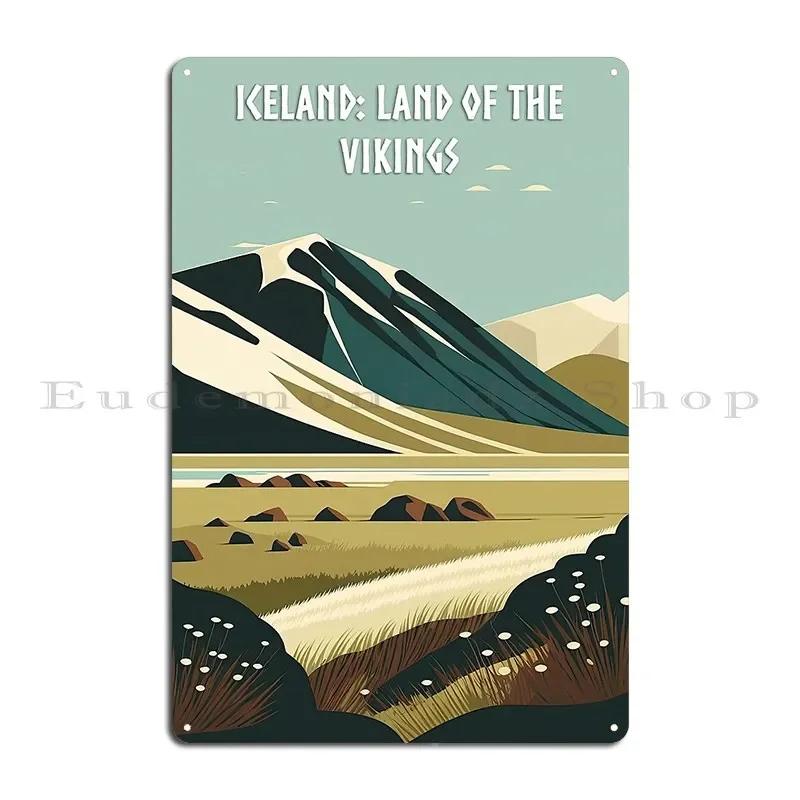 Journey To Valhalla Viking Travel Poster Iceland Metal Signs Club Wall Mural Wall Cave Vintage Design Tin Sign Poster