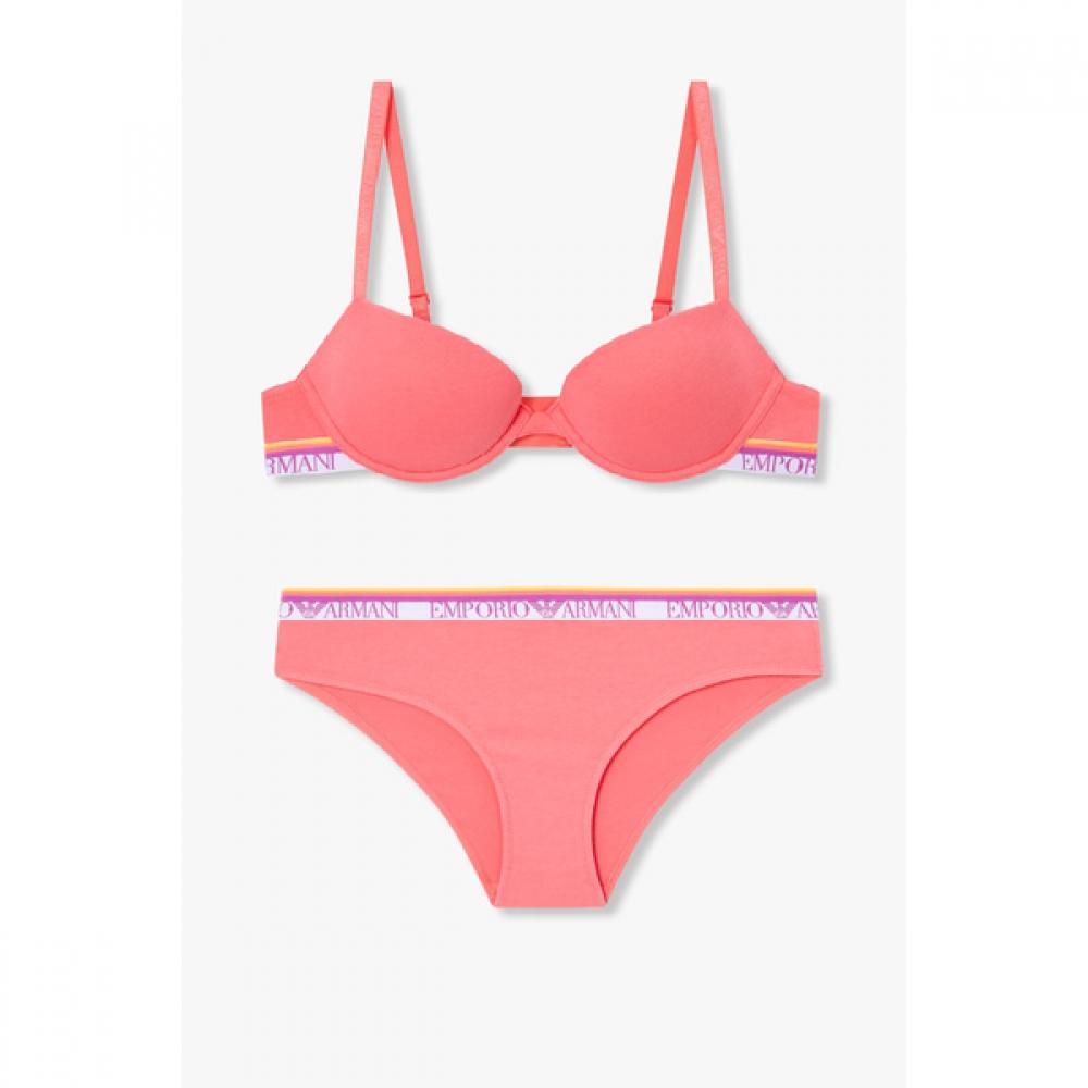 

Emporio Armani Women S puSh Up Bra Triangle Panty Set Stripe Logo 0825185523 0825111523 80C/M(95)