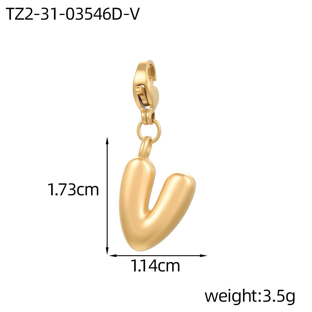 CARLIDANA 3PCS Bubble Letter Jewelry Pendant A-Z Stainless Steel Lobster Clasp Gold Color Bracelet Alphabet Charms Accessories