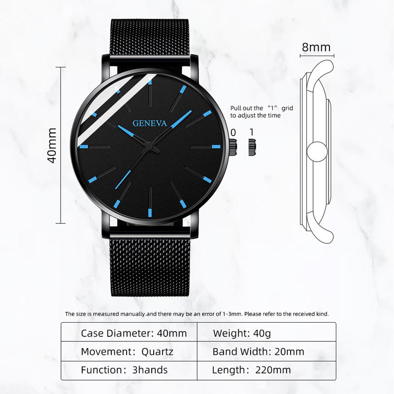 Minimalist Mens Fashion Ultra Thin Watches Simple Men Business Mesh Belt Quartz Wrist Watch Relogio Masculino